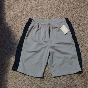 ESSENTIAL Men's Gray and Black Mesh Shorts